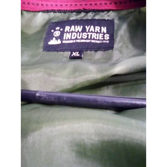 Raw Yarn Industries Mens XL Light Weight Military Green Bomber Style Jacket - Picture 9 of 9